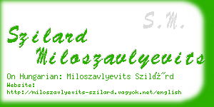 szilard miloszavlyevits business card